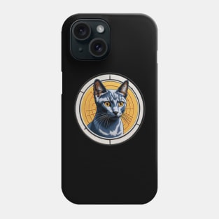 Russian Blue Embroidered Patch Phone Case