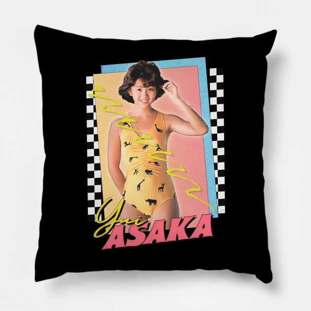 Yui Asaka  / Retro 80s Fan Art Design Pillow by DankFutura