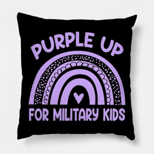 Rainbow Purple Up Military Child Awareness Pillow