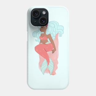 Mermaid Splash in Mint and Peach Phone Case