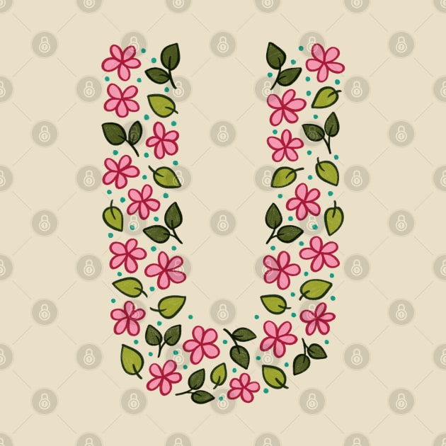 Floral Monogram Letter U by SRSigs