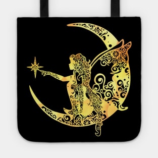 Fairy Moon Star Mandala Magical Color Light Art Tote