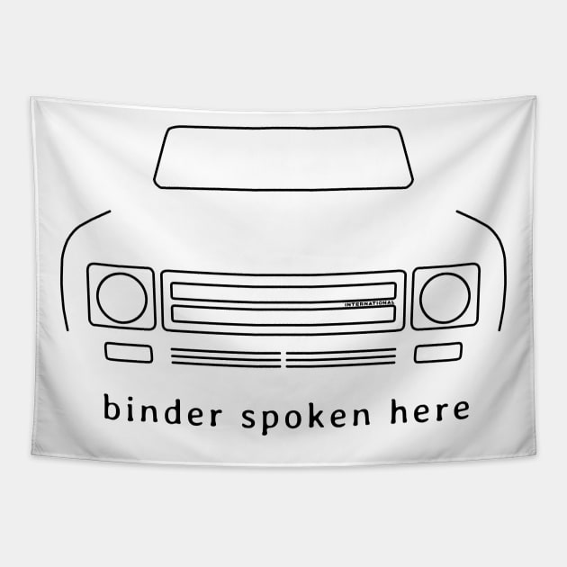 International Harvester Scout "binder spoken here" black outline graphic Tapestry by soitwouldseem