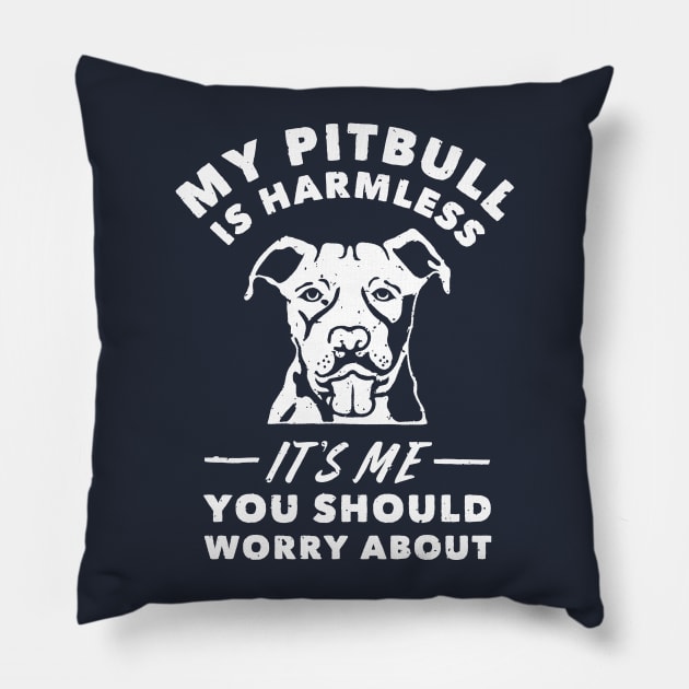 My Pitbull Is Harmless It's Me You Should Worry About T Shirt Pillow by anothertshirtco