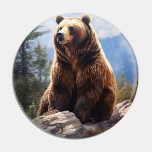 Oil paint, Hyperrealism, Amazing Zoo Brown Bear Pin