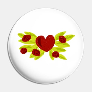 Heart n Roses Pin