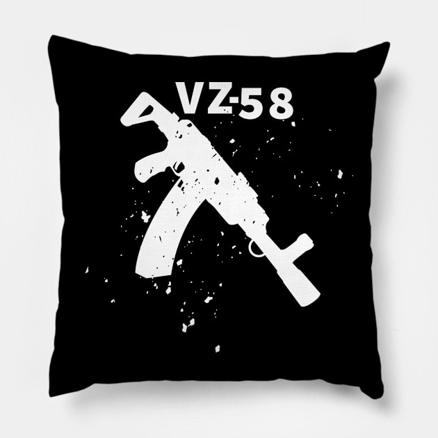 White Assault rifle VZ-58 Pillow by YujiVI