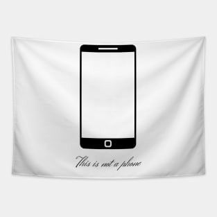 This is not a phone (black design) Tapestry