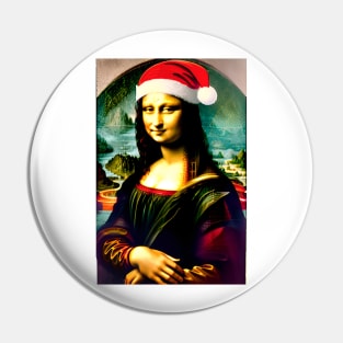 Santa Mona Lisa (Celebrity Christmas) Pin