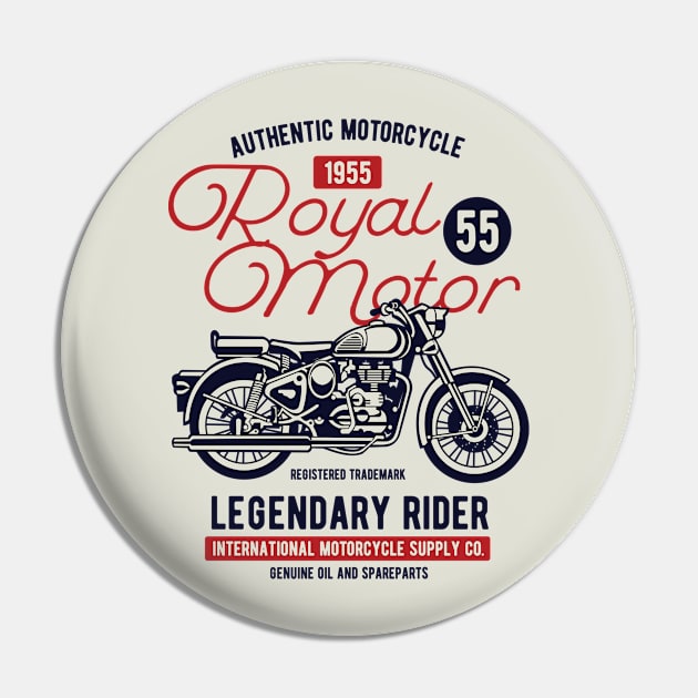 Royal Motorcycle Pin by lionkingdesign