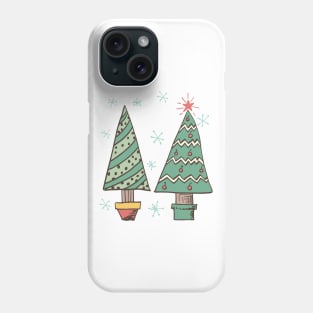 Retro Christmas Trees Phone Case