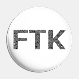 Black &amp; White Geometric FTK Pin