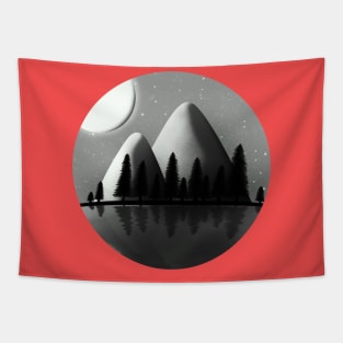 Night Sky and Mountains Tapestry