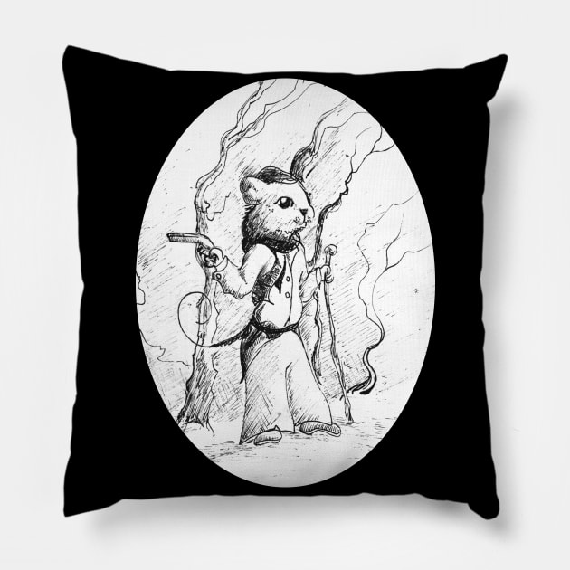 Ratty in the wild woods 06/11/23 - Children's book inspired designs Pillow by STearleArt