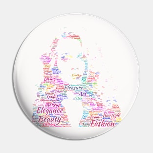 Portrait Girl Fashion Silhouette Shape Text Word Cloud Pin