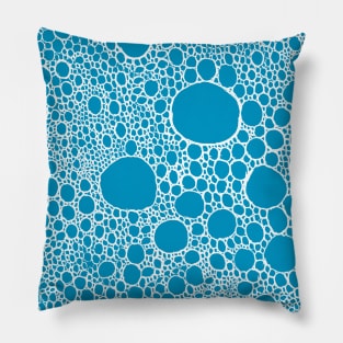 Dots pattern / circle pattern (white on light blue) Pillow