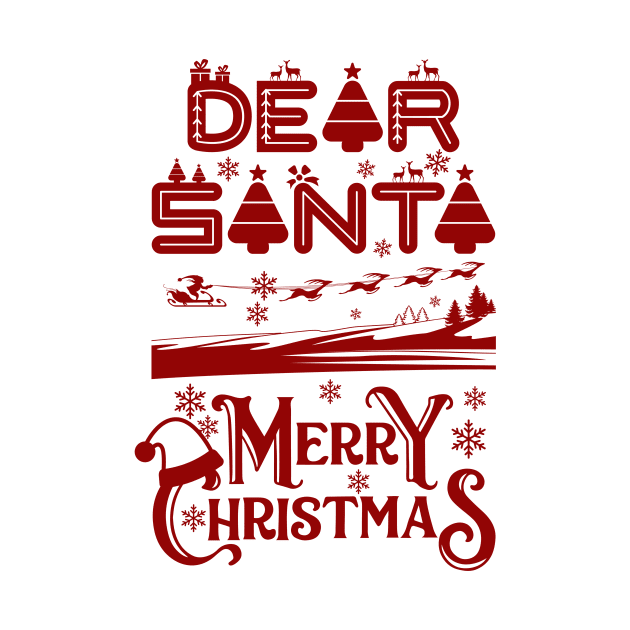 Dear Santa Merry Christmas by Introvert Home 