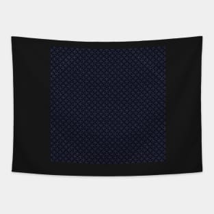 Traditional Japanese Sashiko Embroidery Shippou Intersecting Circle Geometric Pattern in Navy/Indigo Tapestry