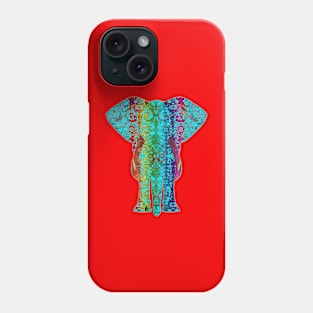 Rainbow Blue Elephant On Red V.2 Phone Case