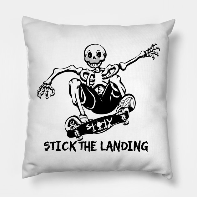 Stick The Landing Pillow by OldSchoolRetro