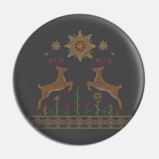 retro knitted deers Pin