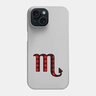 Scorpio Zodiac Horoscope Symbol in Black and Red Buffalo Plaid Phone Case