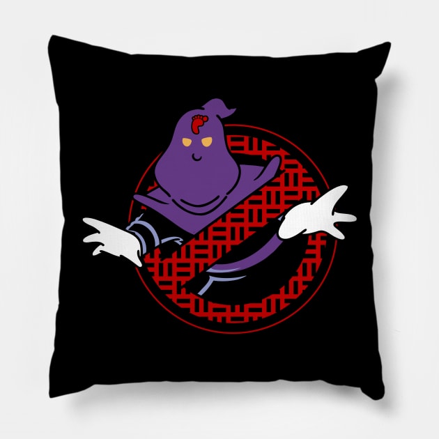 Funny Retro Ghost Ninja Villain 80's Cartoon Mashup Parody Pillow by BoggsNicolas