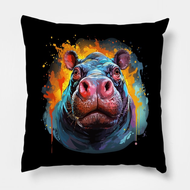 Hippo Rainbow Pillow by JH Mart