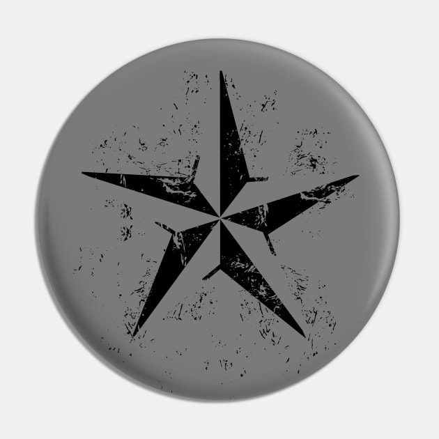 Nautical Star - Grunge Pin by MellowGroove