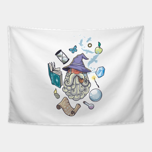 Wizard Portrait Tapestry by Malchev