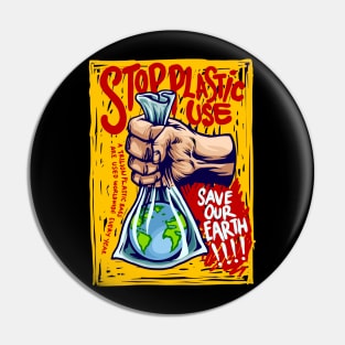 Stop plastic use Pin