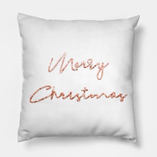 Merry Christmas - rose gold Pillow