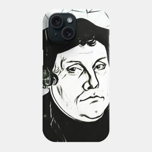 Martin Luther Black and Whilte Portrait | Martin Luther Artwork 3 Phone Case