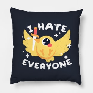 Bird I hate everyone Pillow