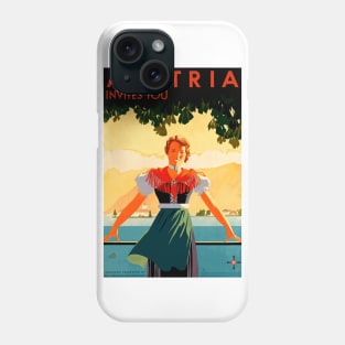 Austria Invites You - Vintage Travel Poster Design Phone Case