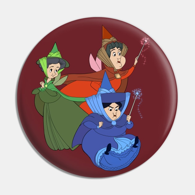 Flora, Fauna, and Merryweather Pin by Nykos