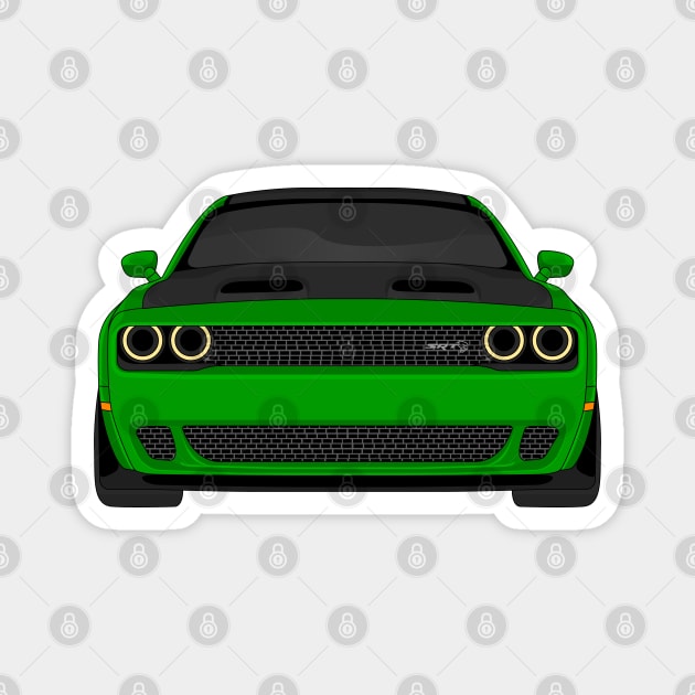 DODGE HELLCAT FRONT GREEN Magnet by VENZ0LIC