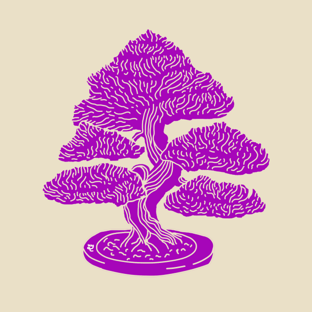 Purple Bonsai Woodblock by Warm Your Toes