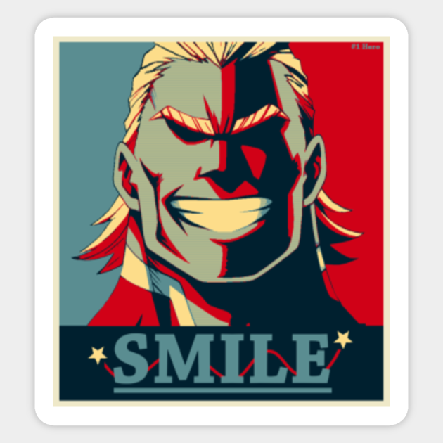 All Might Hope Style My Hero Academia Sticker Teepublic