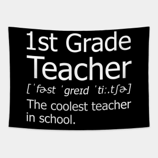 Funny 1st Grade Teacher Meaning T-Shirt Awesome Definition Classic Tapestry