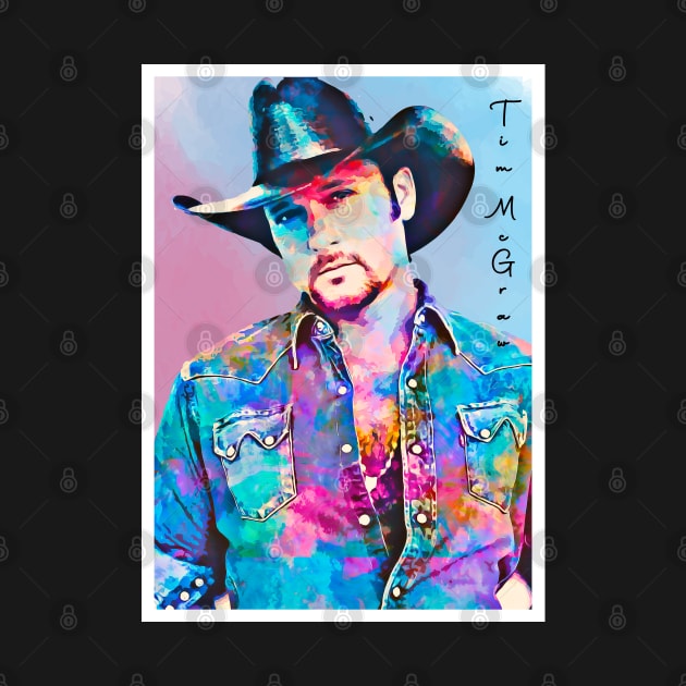 Poster Art Tim McGraw Cowboy Hat by Next And Stop