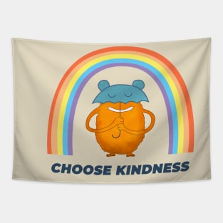 choose kindness rainbow cartoon character Tapestry