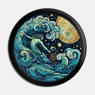 ZODIAC Aquarius - Astrological AQUARIUS - AQUARIUS - ZODIAC sign - Van Gogh style - 15 Pin