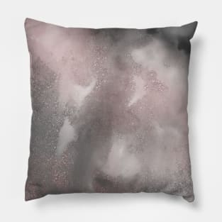 Pink and Grey Marble Glitter Sparkle Pillow