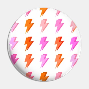 Preppy Pink and Orange Lightning Bolt Pattern Pin