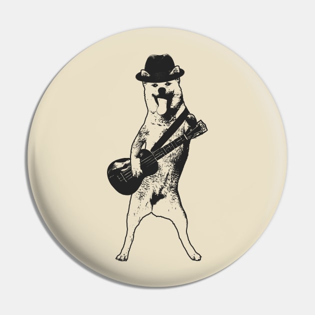 Doggo wielding ukulele Pin by dankdesigns