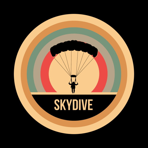 Retro Vintage Skydive Gift For Skydivers by OceanRadar