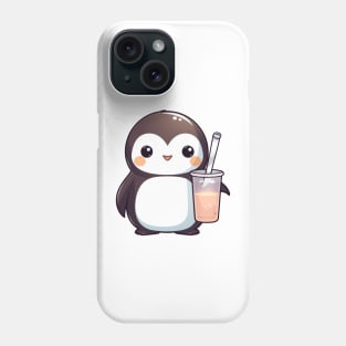 Cute Penguin Holding Tea Phone Case