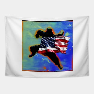 Orange American Ninja Tapestry