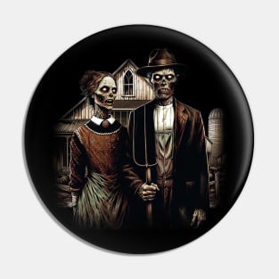 American Gothic - Vintage Zombie  Art Pin